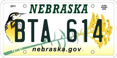 NE license plate BTA614