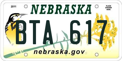 NE license plate BTA617