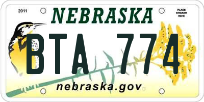 NE license plate BTA774