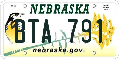 NE license plate BTA791