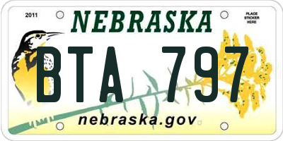 NE license plate BTA797
