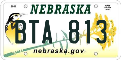 NE license plate BTA813