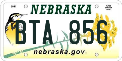 NE license plate BTA856