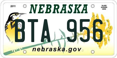 NE license plate BTA956