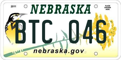 NE license plate BTC046