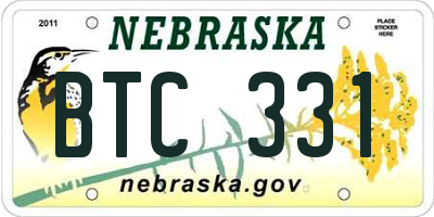 NE license plate BTC331