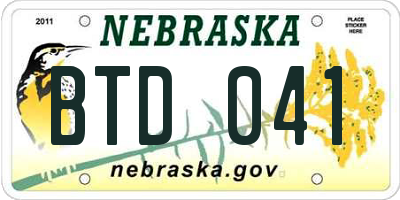 NE license plate BTD041