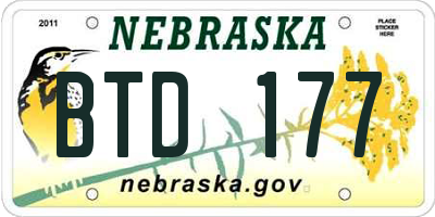 NE license plate BTD177