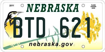 NE license plate BTD621