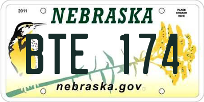 NE license plate BTE174
