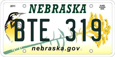 NE license plate BTE319