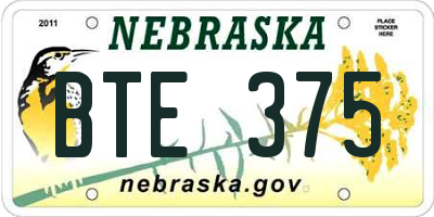 NE license plate BTE375