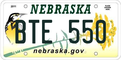 NE license plate BTE550