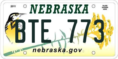 NE license plate BTE773