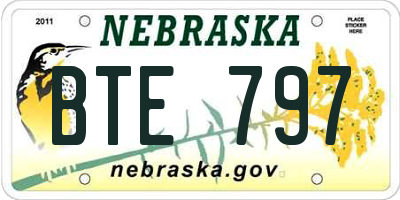 NE license plate BTE797