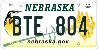 NE license plate BTE804