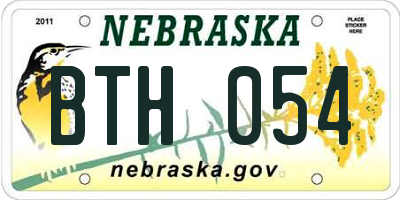 NE license plate BTH054