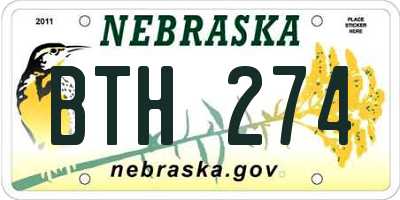 NE license plate BTH274