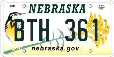 NE license plate BTH361