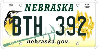 NE license plate BTH392