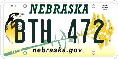 NE license plate BTH472