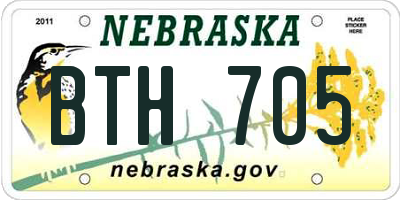NE license plate BTH705
