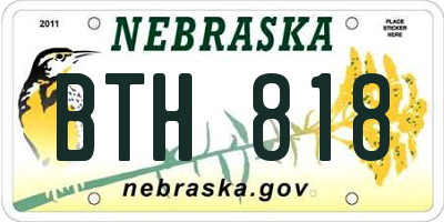 NE license plate BTH818