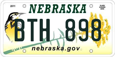 NE license plate BTH898