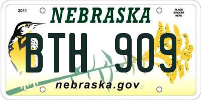 NE license plate BTH909