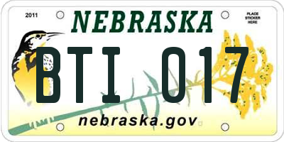 NE license plate BTI017
