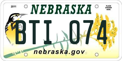 NE license plate BTI074