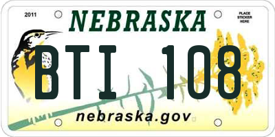 NE license plate BTI108