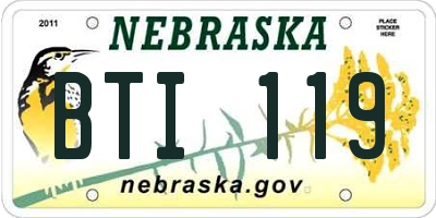NE license plate BTI119