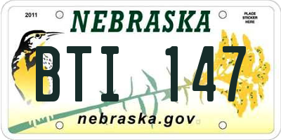 NE license plate BTI147