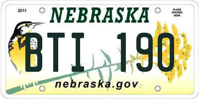 NE license plate BTI190
