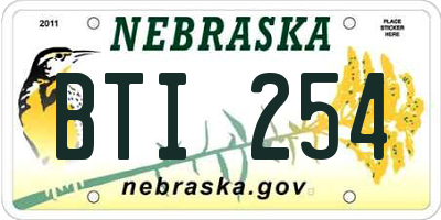 NE license plate BTI254