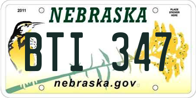 NE license plate BTI347