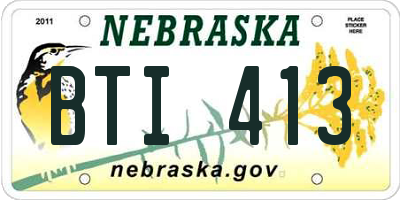 NE license plate BTI413