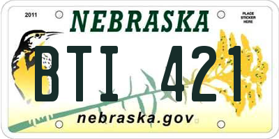 NE license plate BTI421