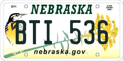 NE license plate BTI536