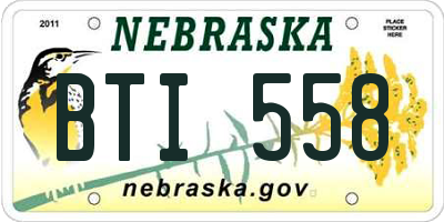 NE license plate BTI558