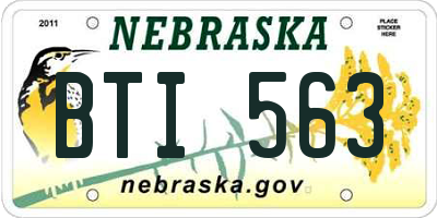 NE license plate BTI563