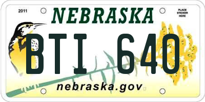 NE license plate BTI640