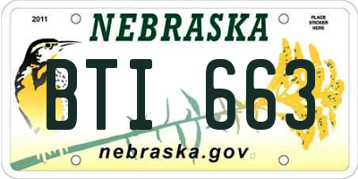 NE license plate BTI663