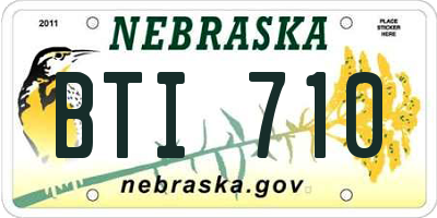 NE license plate BTI710