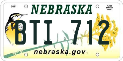 NE license plate BTI712