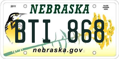 NE license plate BTI868