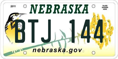 NE license plate BTJ144
