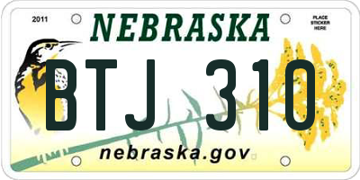 NE license plate BTJ310