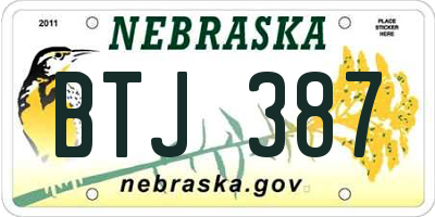 NE license plate BTJ387